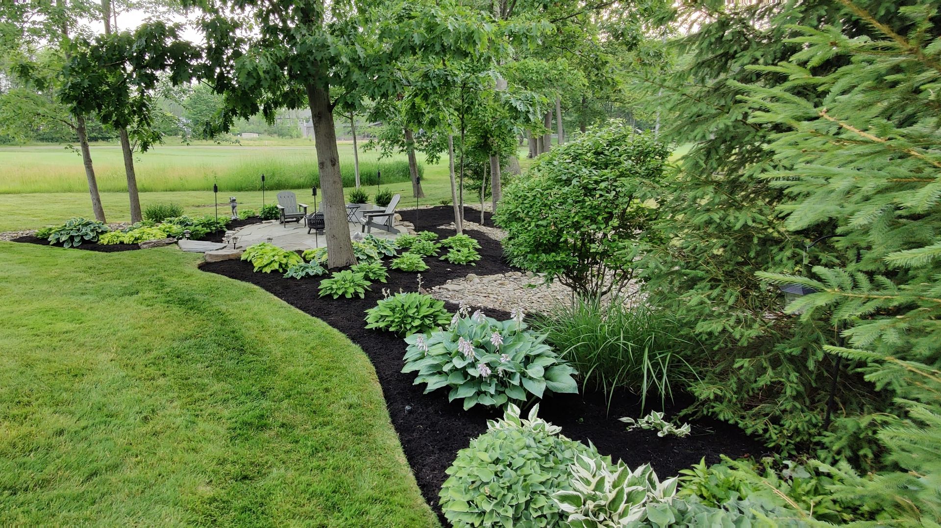 Evening lawn after service